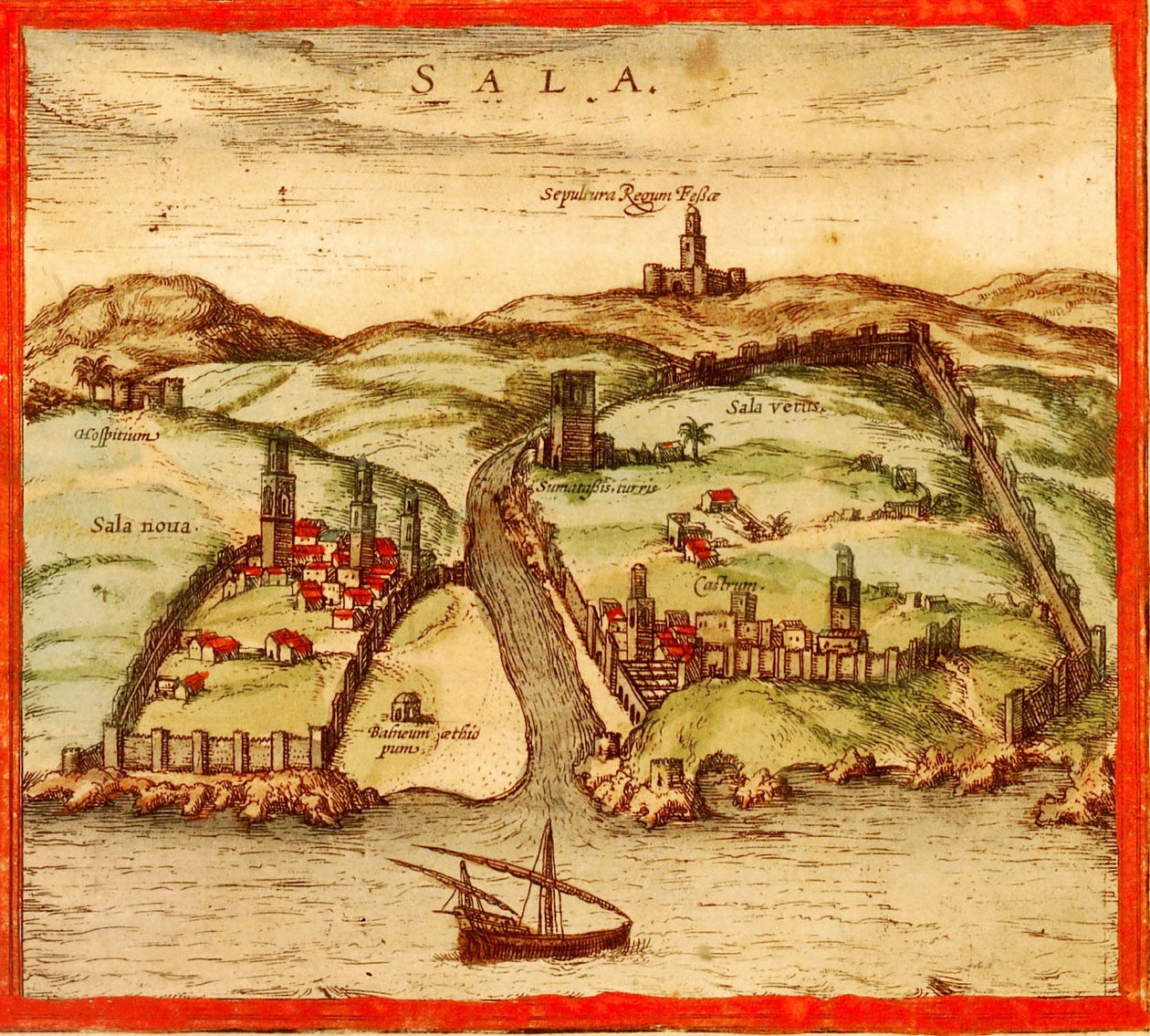 Sale, Morocco by Georg and Hogenberg Franz (1535 90) Braun