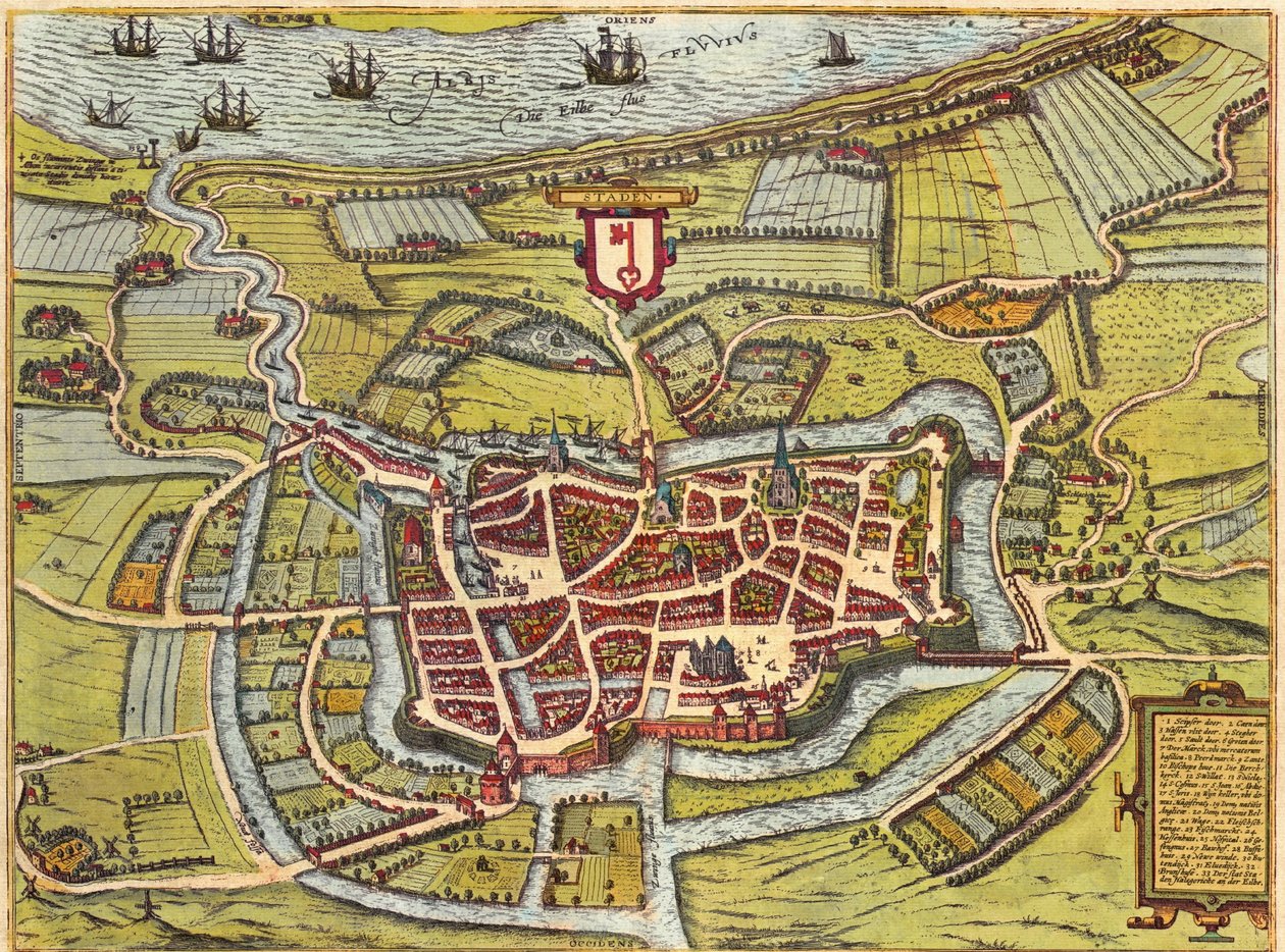 Stade, Hamburg, Germany by Georg and Hogenberg Franz (1535 90) Braun