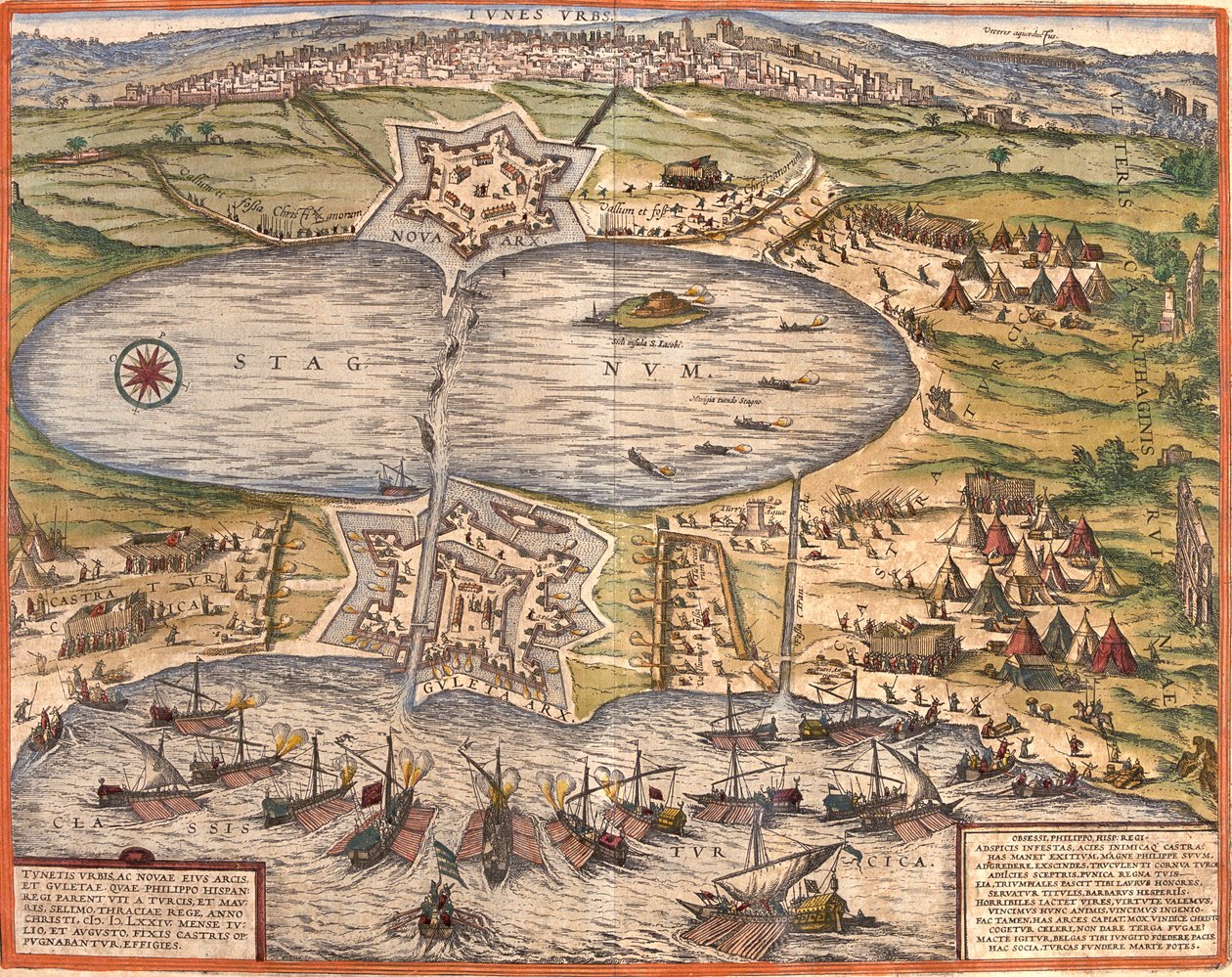 Tunis, Tunisia by Georg and Hogenberg Franz (1535 90) Braun