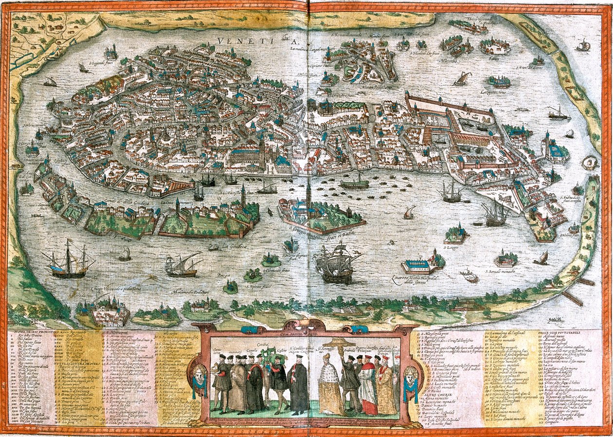 Venice, Italy by Georg and Hogenberg Franz (1535 90) Braun