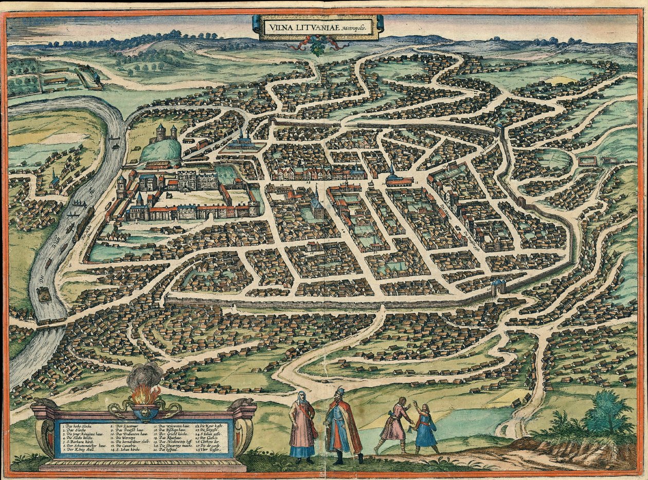 Vilnius, Vilna, Lithuania by Georg and Hogenberg Franz (1535 90) Braun