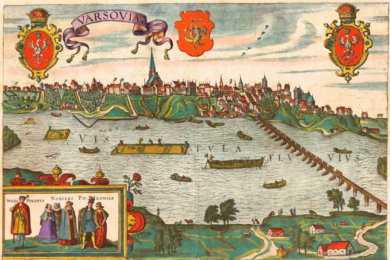 Warsaw, Poland by Georg and Hogenberg Franz (1535 90) Braun