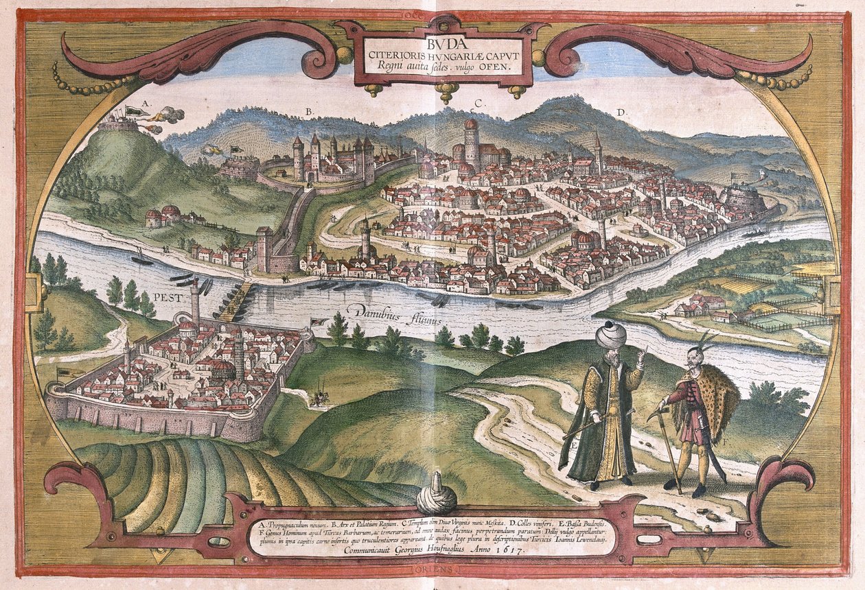 Budapest, Hungary (engraving) by Georg Braun and Hogenberg Franz