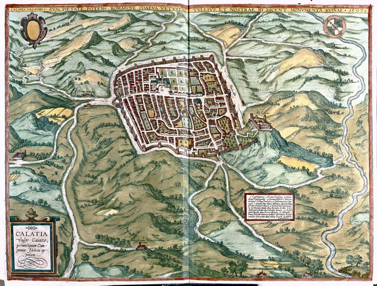 Caiazzo, Italy by Georg Braun and Hogenberg Franz