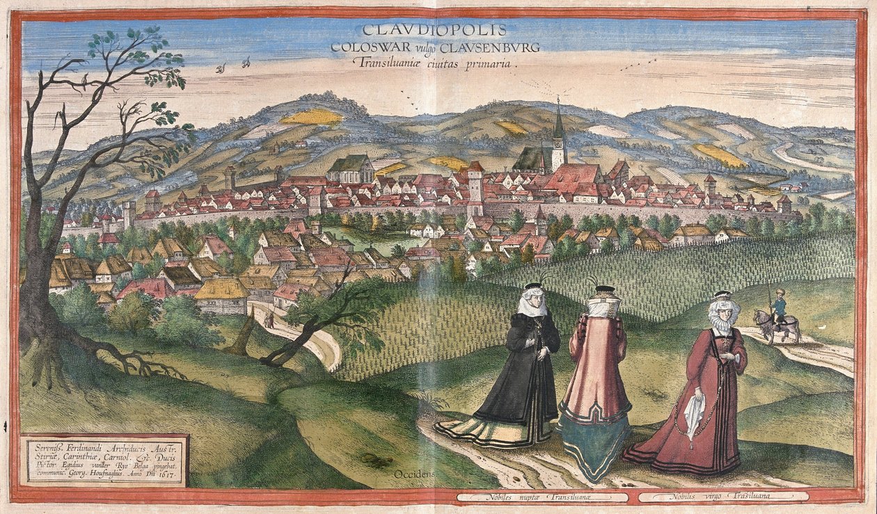 Cluj-Napoca, Romania by Georg Braun and Hogenberg Franz