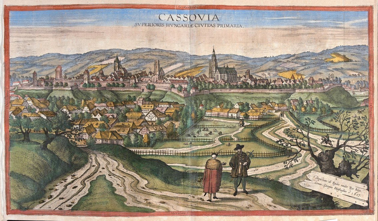 Kosice (Cassovia), Slovakia by Georg Braun and Hogenberg Franz