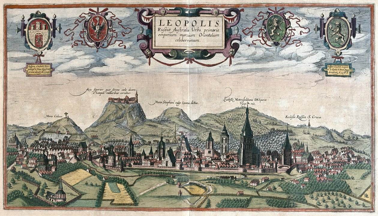 Lviv, Ukraine (engraving) by Georg Braun and Hogenberg Franz