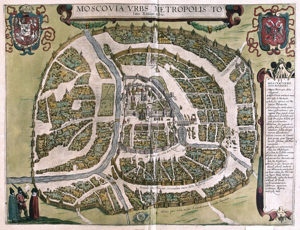 Moscow, Russia by Georg Braun and Hogenberg Franz