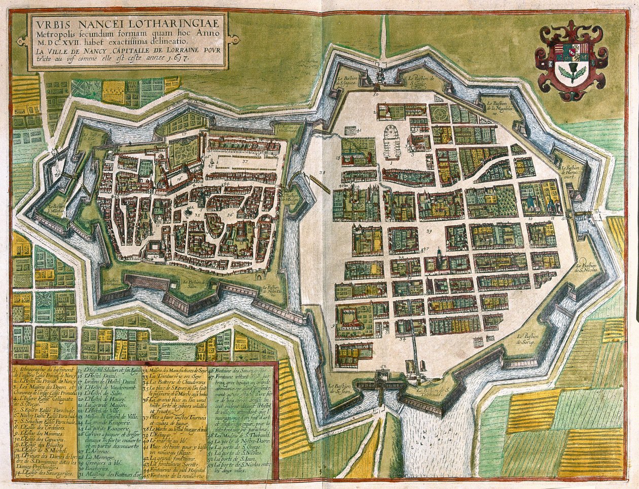 Nancy, France by Georg Braun and Hogenberg Franz