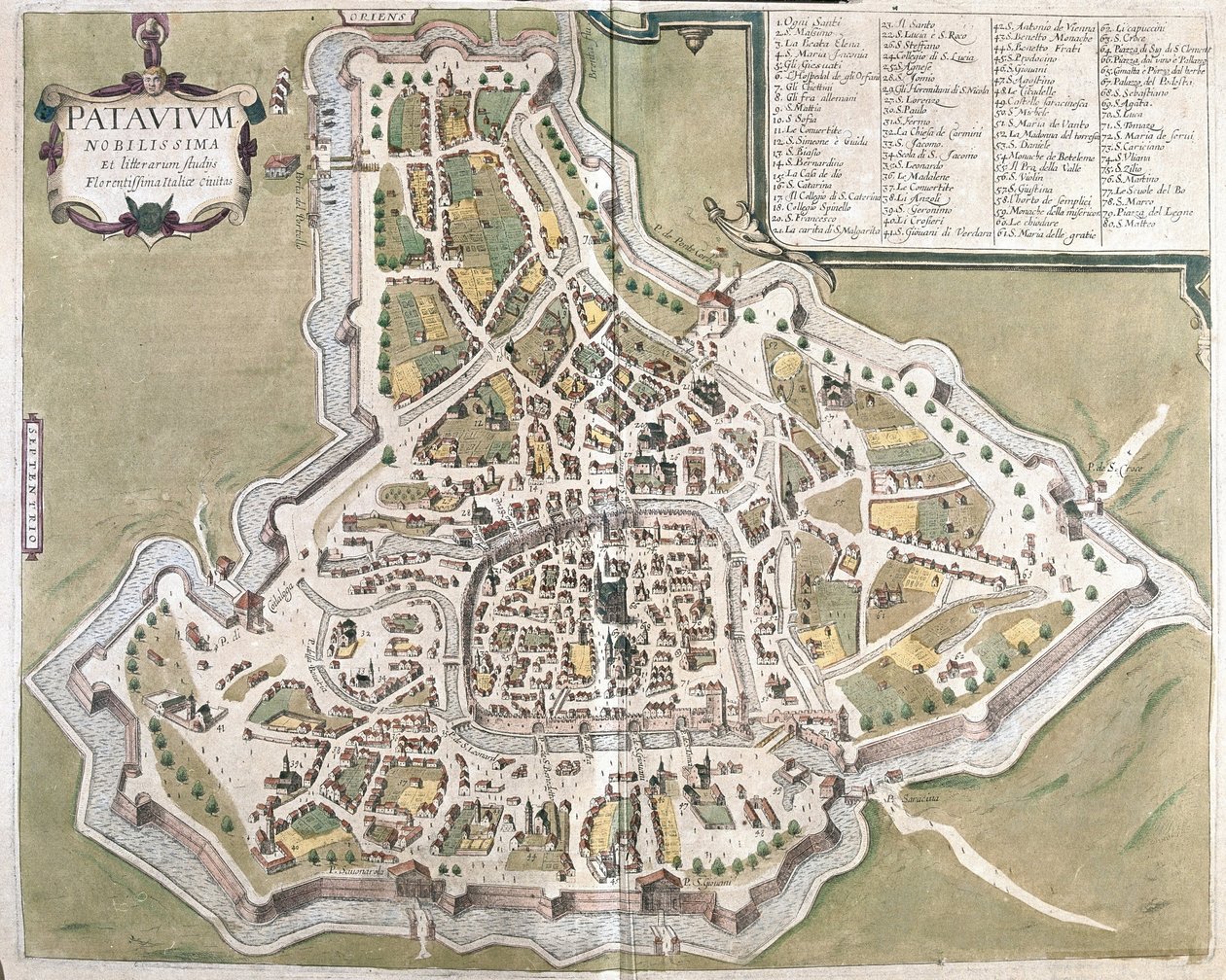 Padua, Veneto region, Italy by Georg Braun and Hogenberg Franz