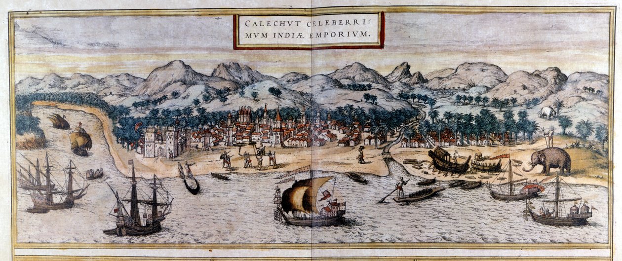 View of Kozhikode or Calicut in India from the Atlas 
