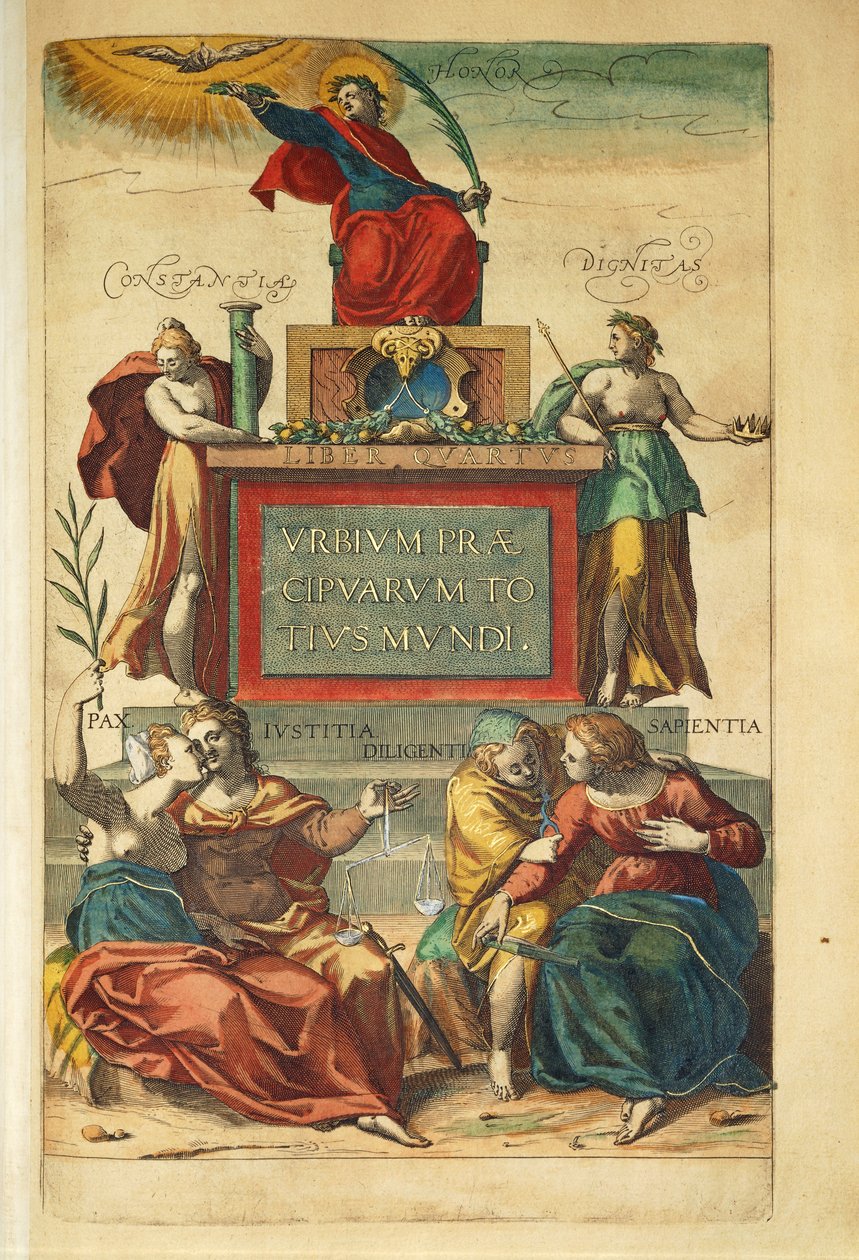 Frontispiece of volume IV depicting allegorical figures