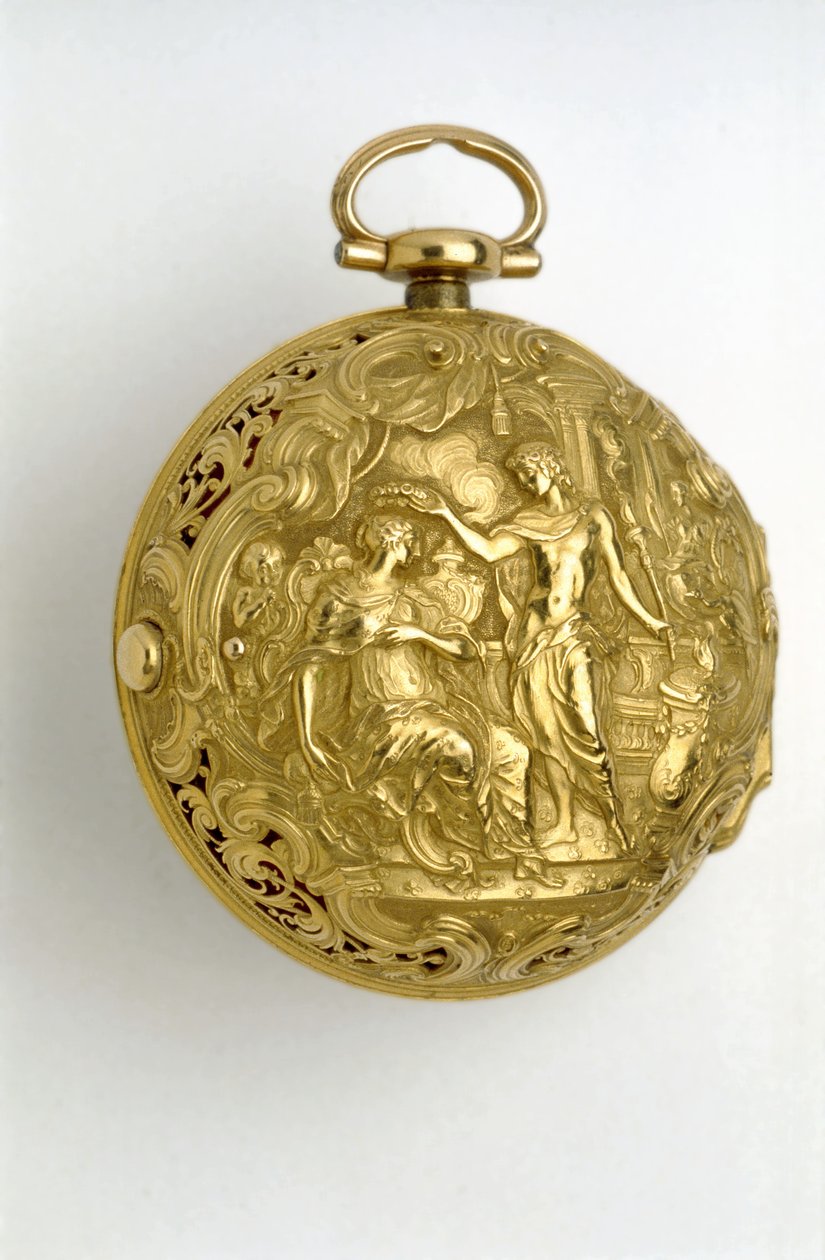 Gold Pair-Cased Cylinder Watch with Quarter Repeat by George Graham