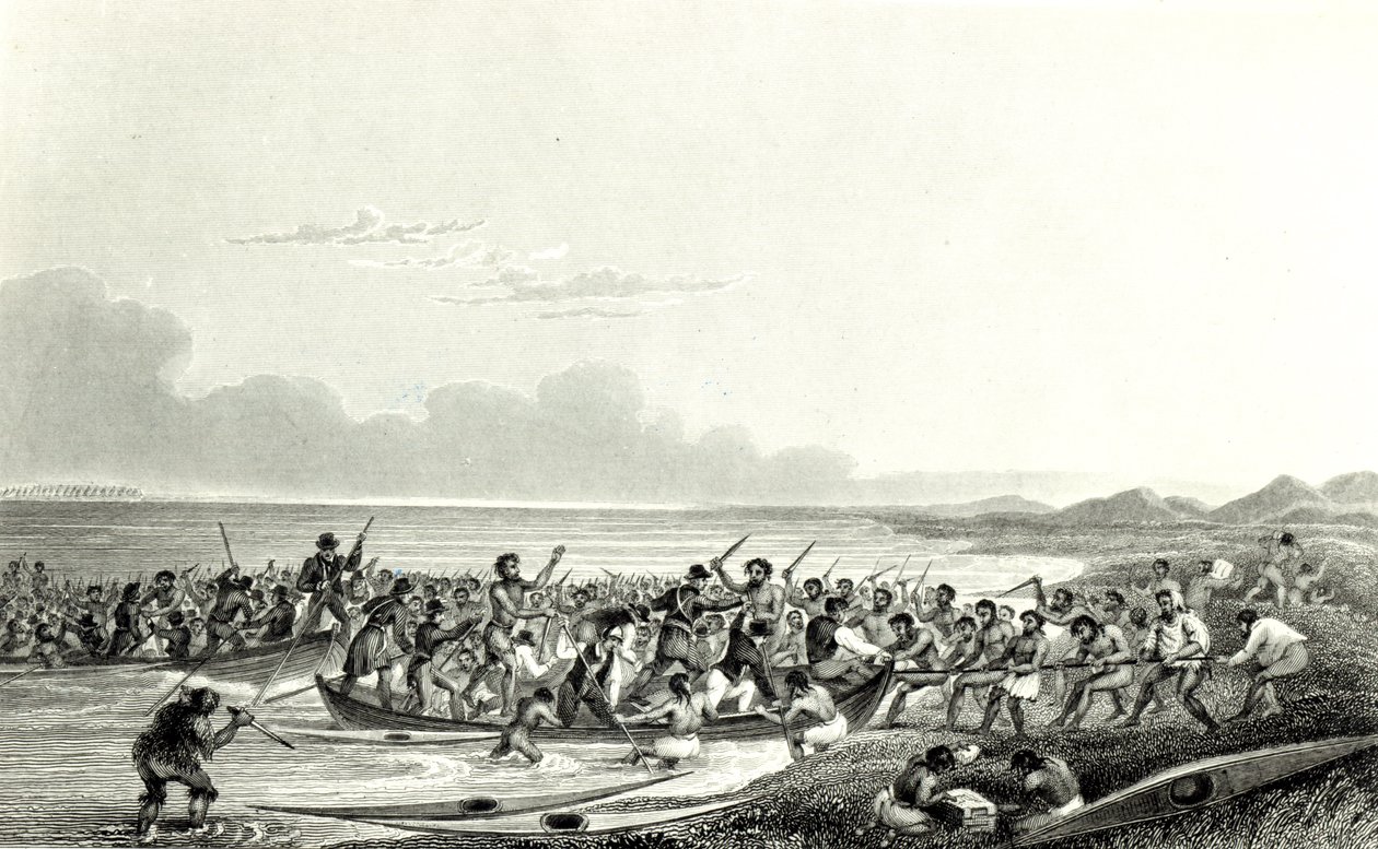 The Eskimoes Pillaging the Boats, engraved by Edward Francis Finden, May 1828 by George Back