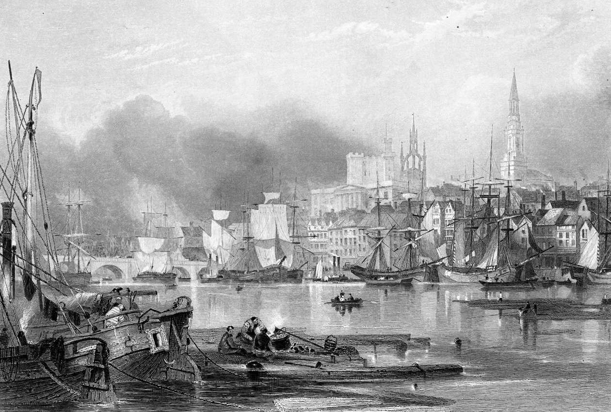 Newcastle-upon-Tyne, engraved by Edward Finden by George Balmer