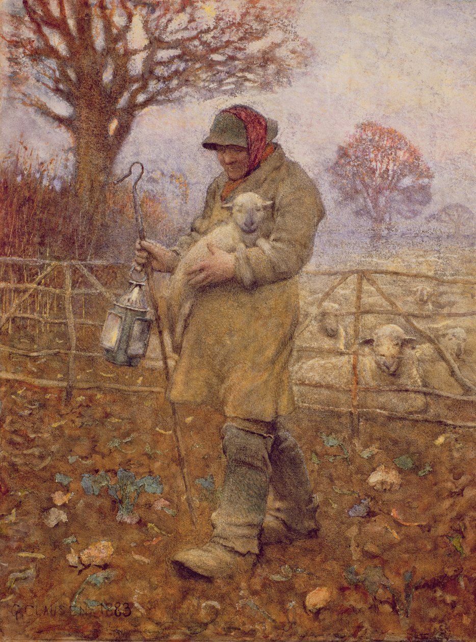 Shepherd with a Lamb, 1883 by George Clausen