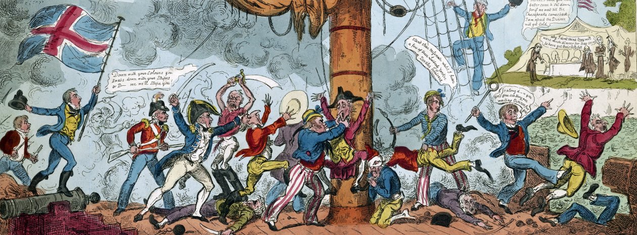 Cartoon Depicting a British Boarding Party, 1813 by George Cruikshank