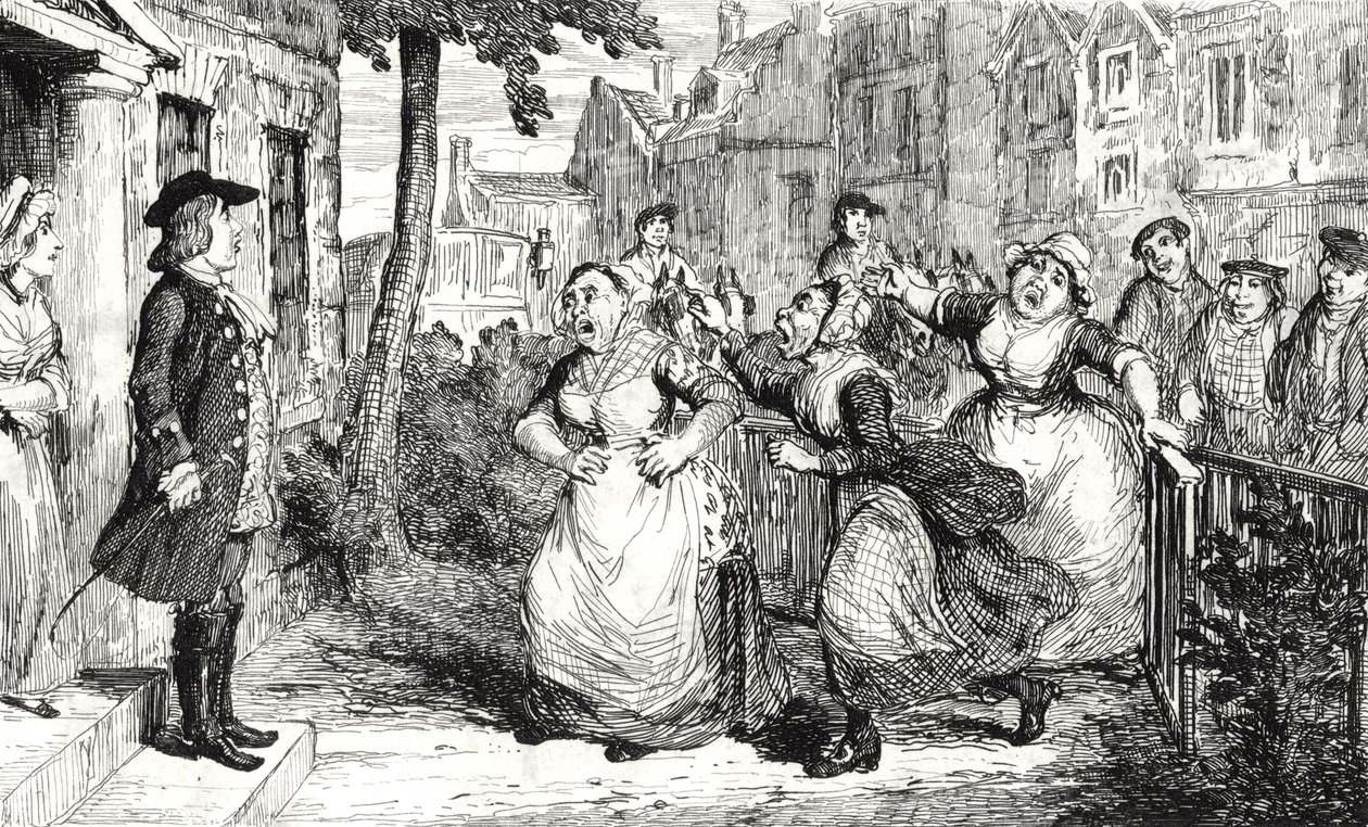 Gideon Gray Addressing the Middlemas Wives, Illustration from 'The ...