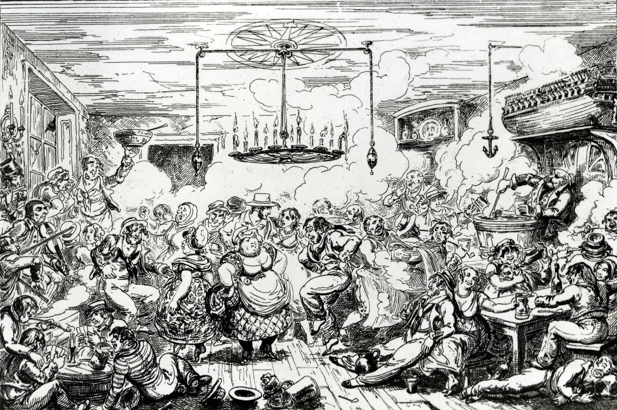 Sailors Carousing, or a Peep in the Long Room, 1825 by George Cruikshank