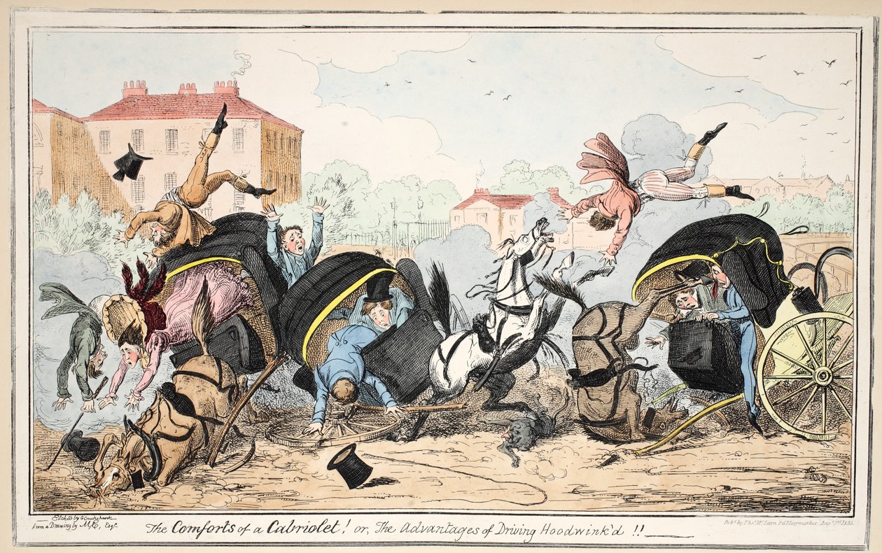 The Comforts of a Cabriolet - or - The Advantages of Driving Hoodwinked by George Cruikshank