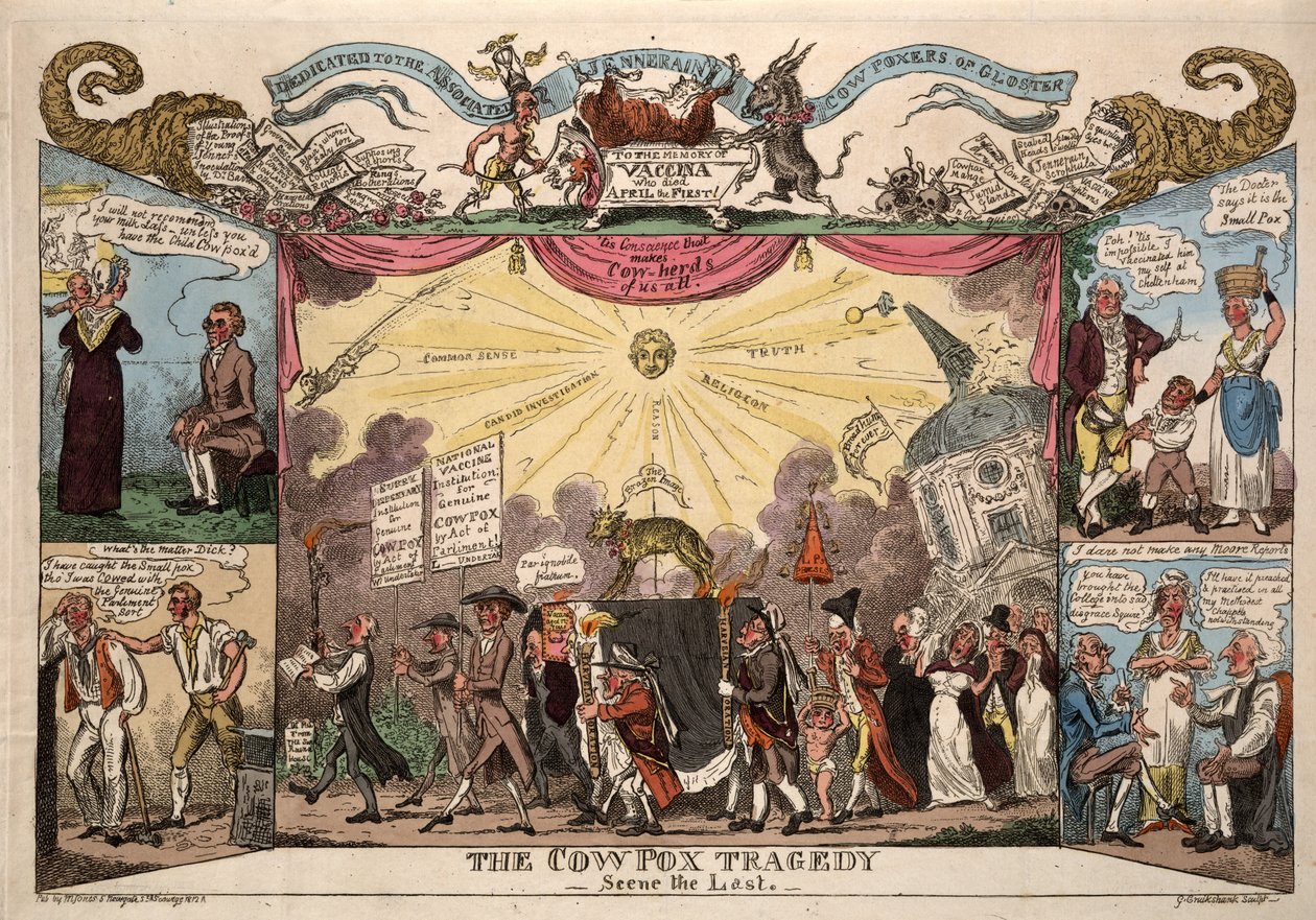 The Cow Pox Tragedy - Scene The Last by George Cruikshank