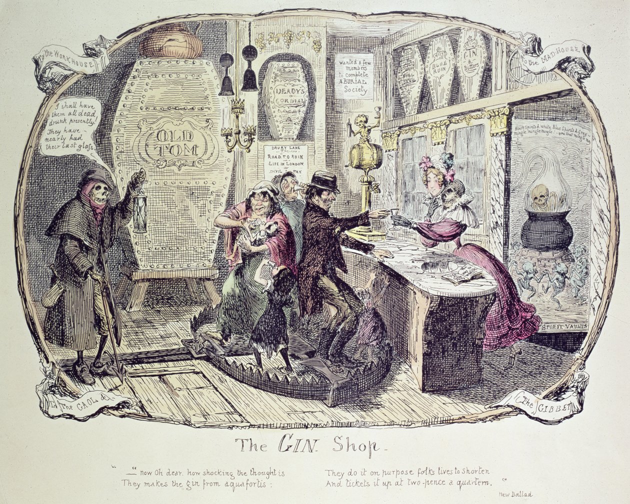 The Gin Shop, 1829 by George Cruikshank