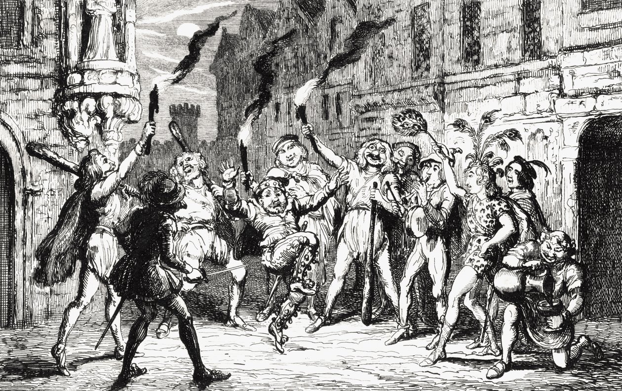 The Revellers, Illustration from 