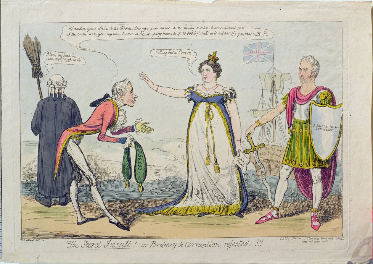 The Secret Insult! or Bribery and Corruption Rejected!!, pub. 1820 by George Cruikshank