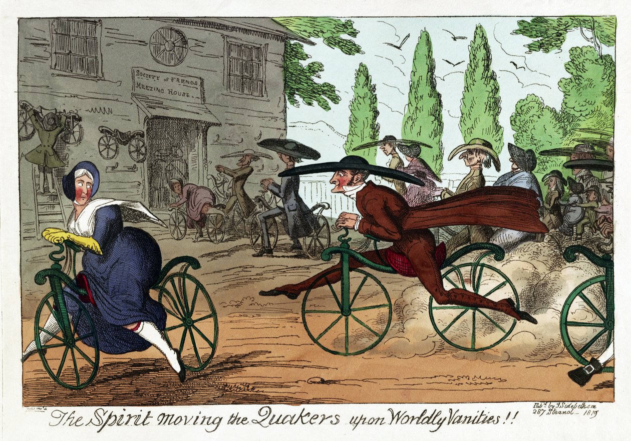 The Spirit moving the Quakers upon Worldly Vanities!!, pub. 1819 by George Cruikshank