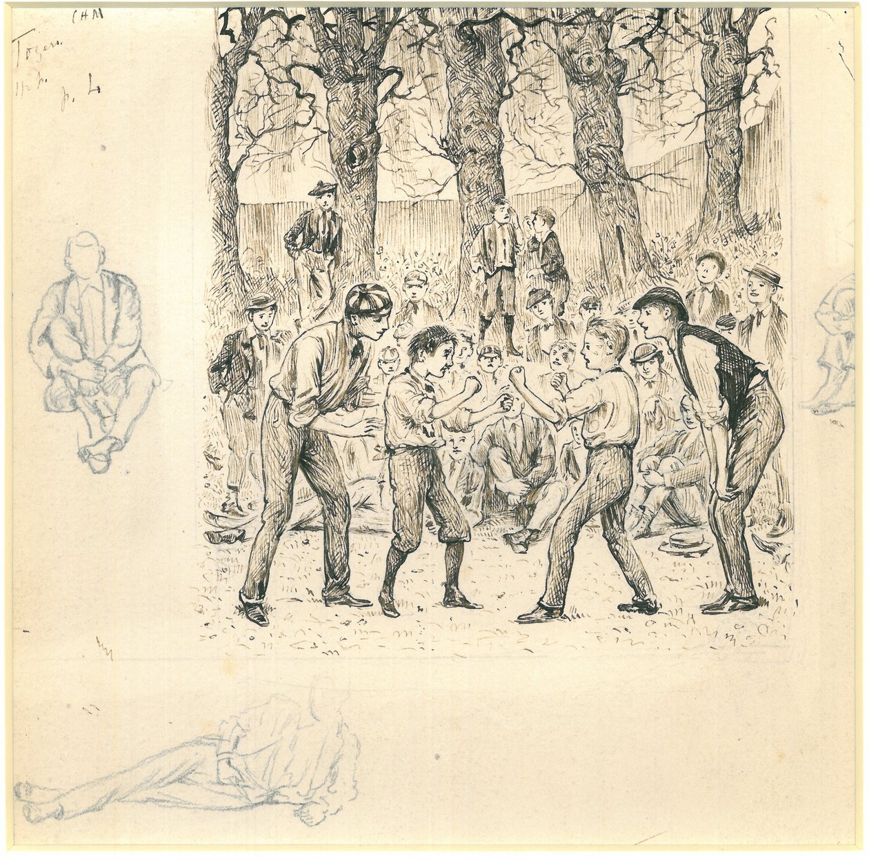 School Boys Fighting by George du Maurier