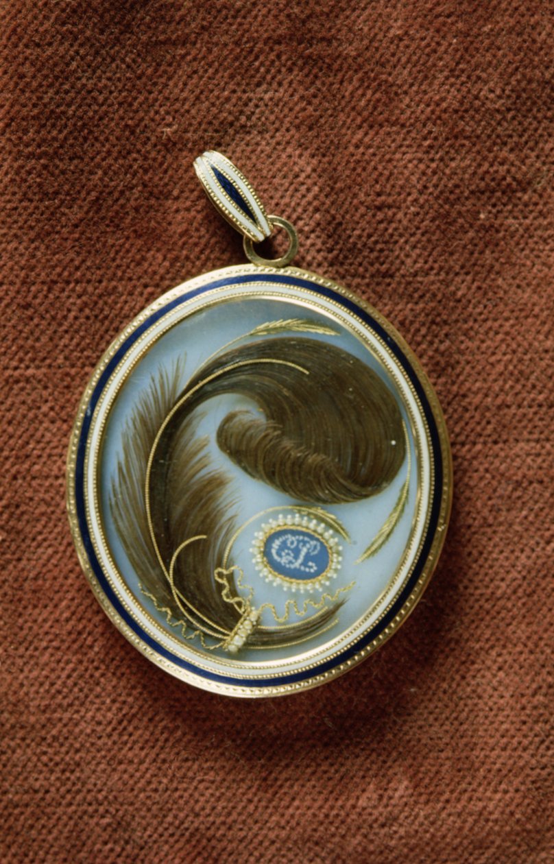 Enamelled Locket Containing a Lock of Hair with the Initials C. L. by George Engleheart
