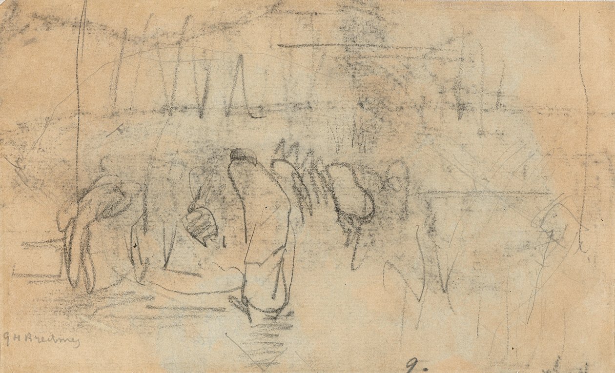 Sketch of people on the street by George Hendrik Breitner