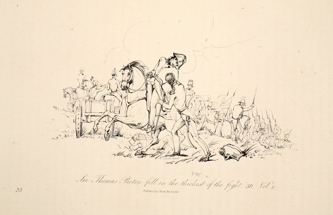 Sir Thomas Picton fell in the thickets of the fight by George Jones