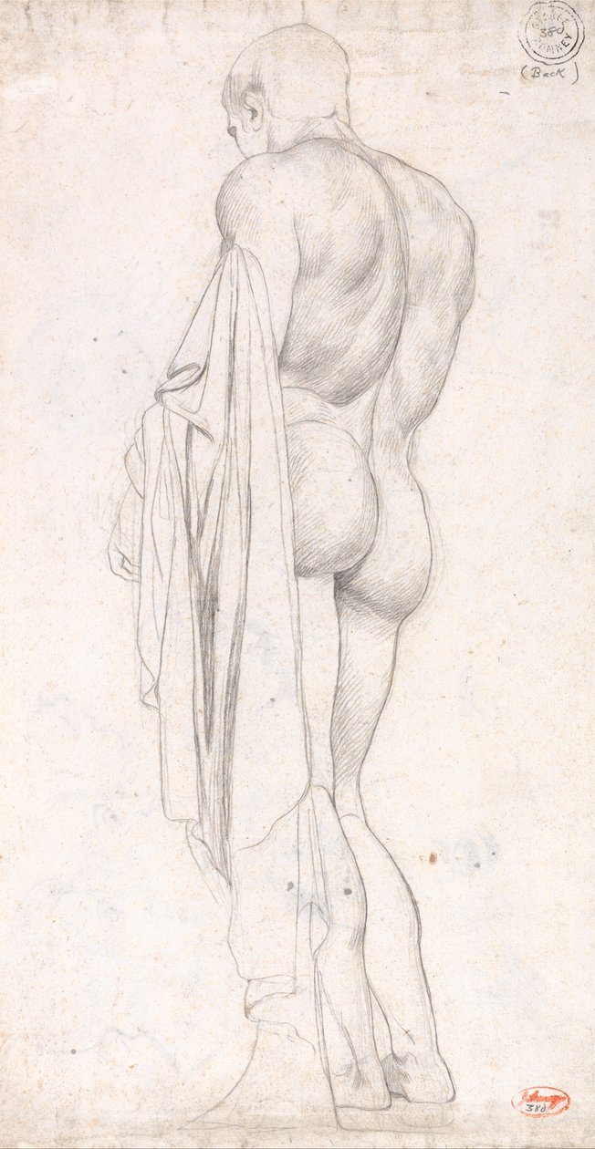 Back View of a Standing Classical Male Figure by George Romney