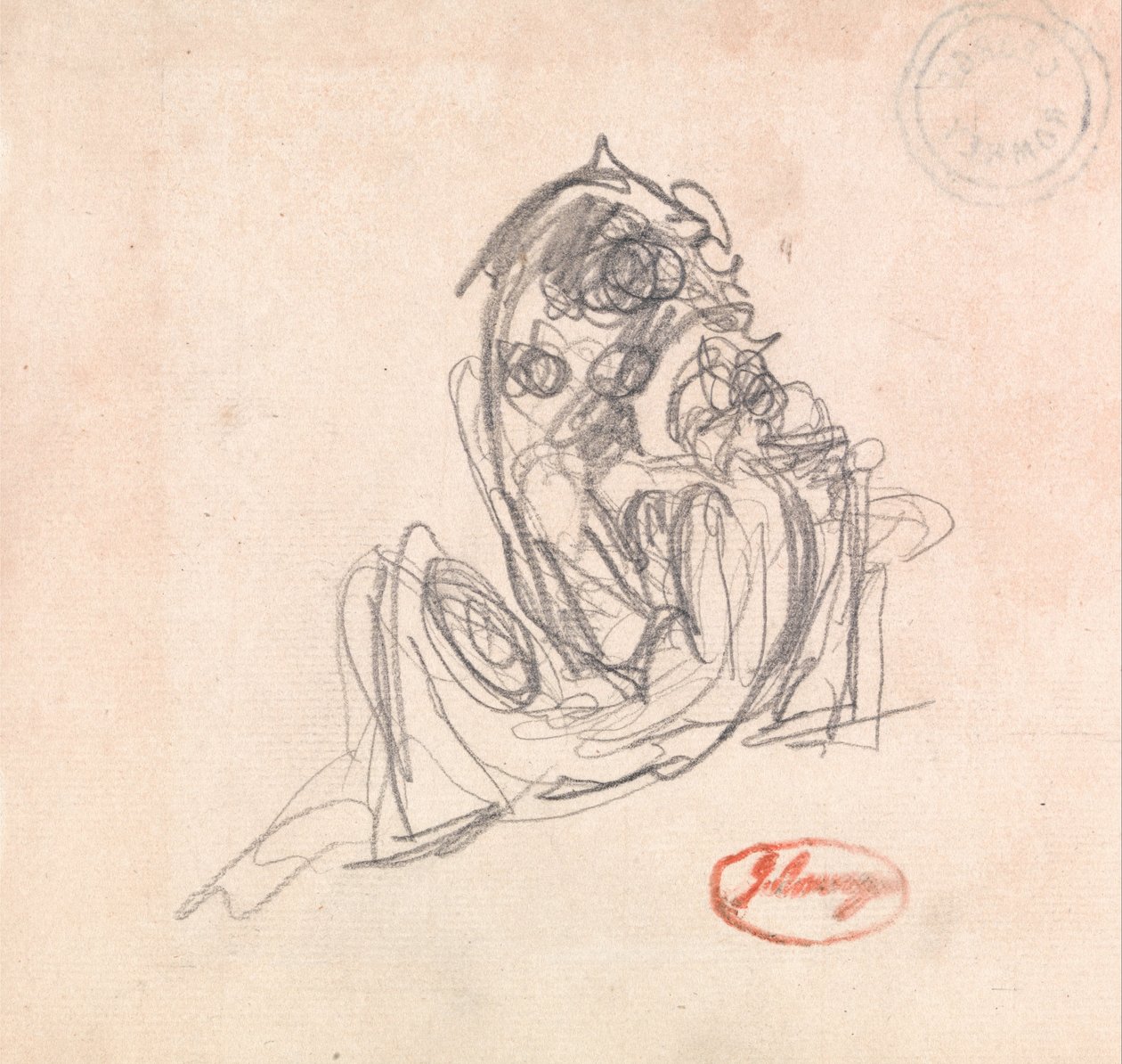 Reclining Figure and Seated Figure by George Romney