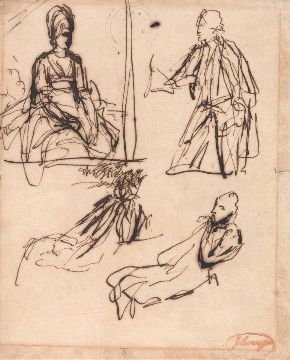 Studies for Portraits of a Man and of a Woman by George Romney