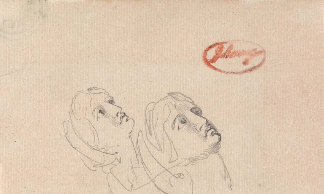 Two Heads Looking Up by George Romney: Buy fine art prints