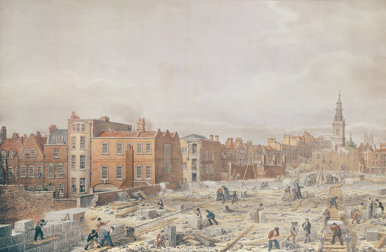 A View of the Northern Approach to the London Bridge while in state of progress by George Snr Scharf