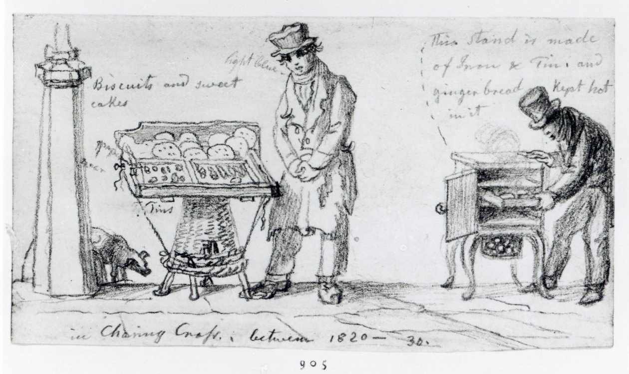 Biscuit and Gingerbread Stalls at Charing Cross by George Snr Scharf