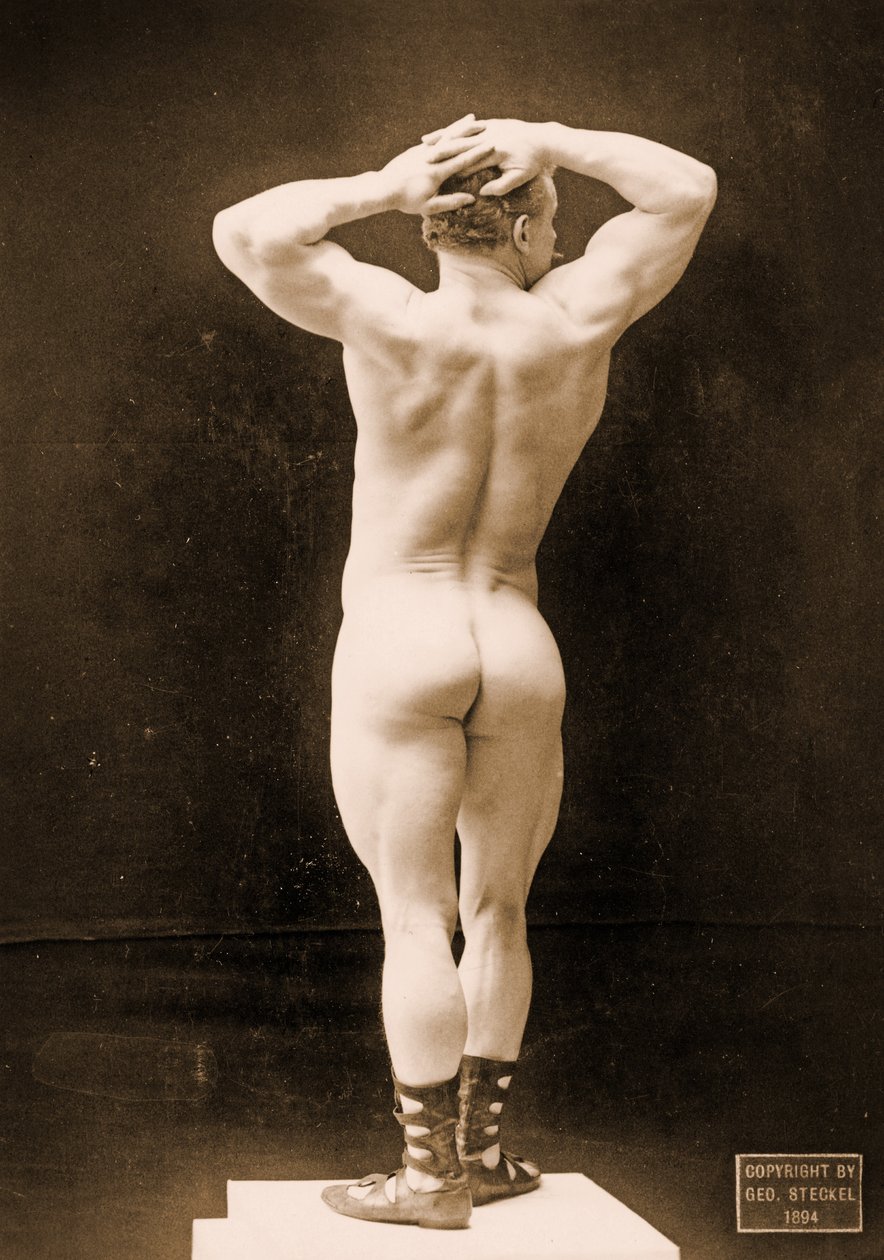 Eugen Sandow, in classical ancient Greco-Roman pose, c.1894 by George Steckel