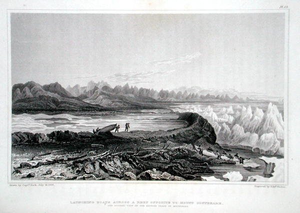 Launching Boats across a Reef opposite to Mount Conybeare by George (after) Back