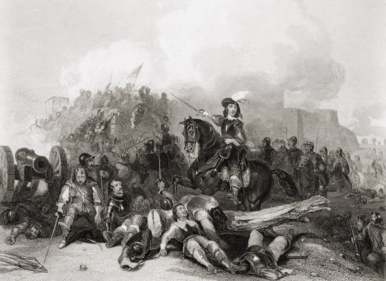 The Storming of Bristol, 26th July 1643, engraved by J.C. Varrall by George (after) Cattermole