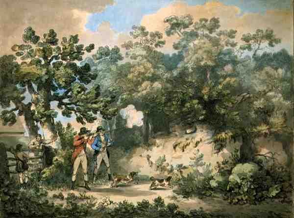 Pheasant Shooting, etched by Thomas Rowlandson, pub. by J. Harris by George (after) Morland