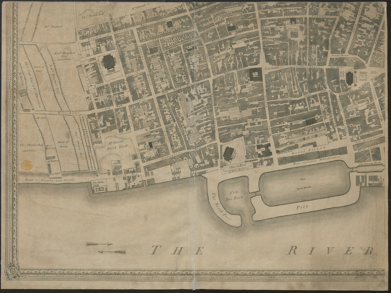 The New and Accurate Plan of the Town and Port of Liverpool, from a survey, engraved by Thomas Kitchin by George (after) Perry