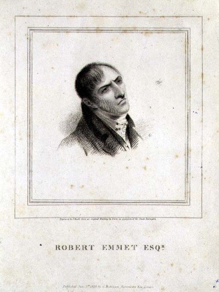 Portrait of Robert Emmet Esq. engraved by J. Heath, pub. by G. Robinson, London by George (after) Petrie