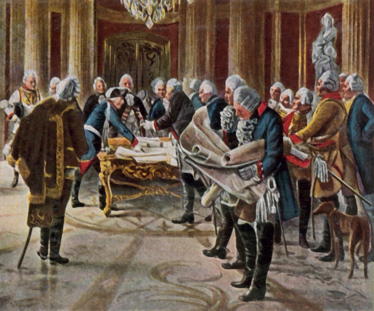Frederick the Great Holds a War Council with His Generals, August 1756 by George (after) Schobel