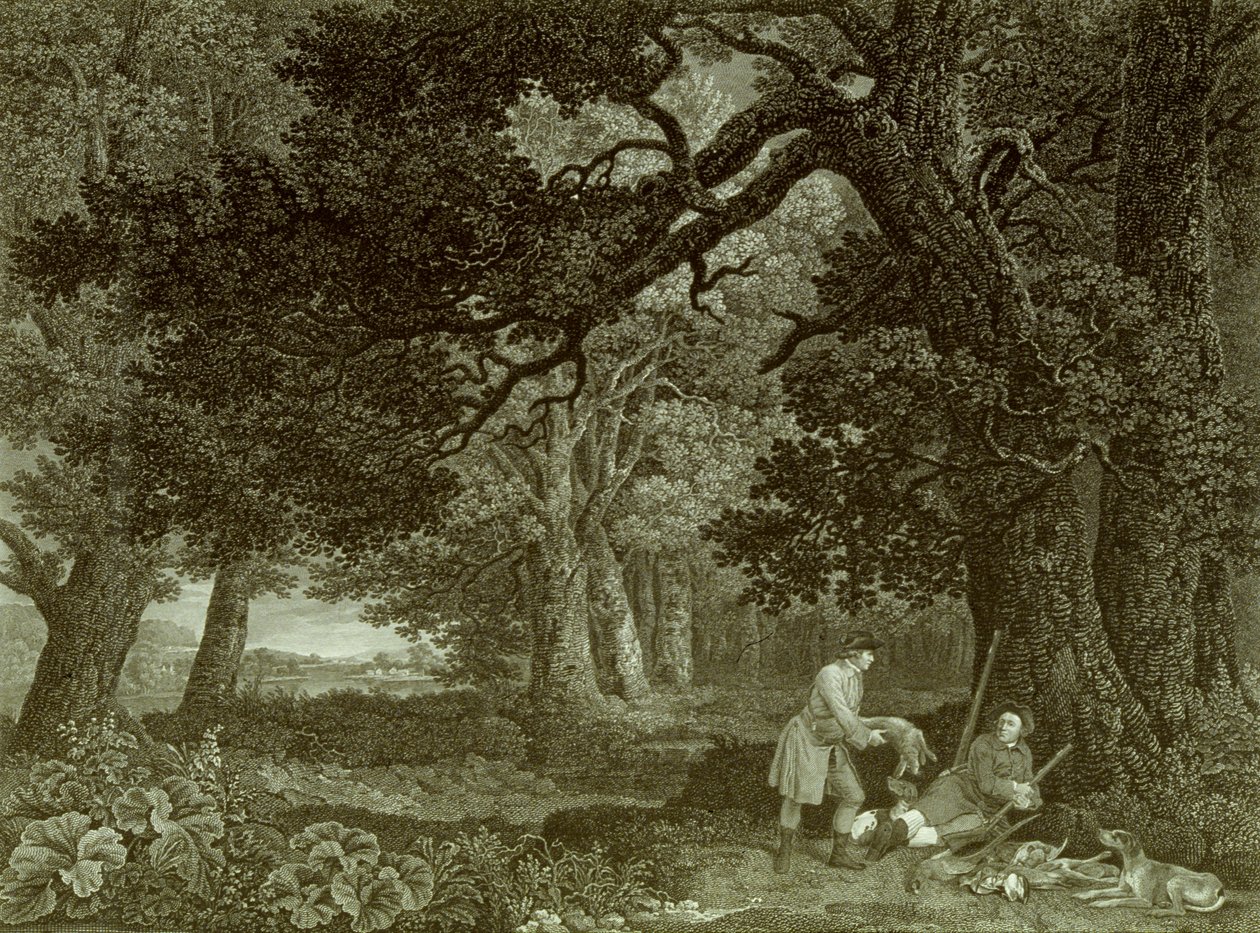 A Repose after Shooting, Plate 4 by George (after) Stubbs
