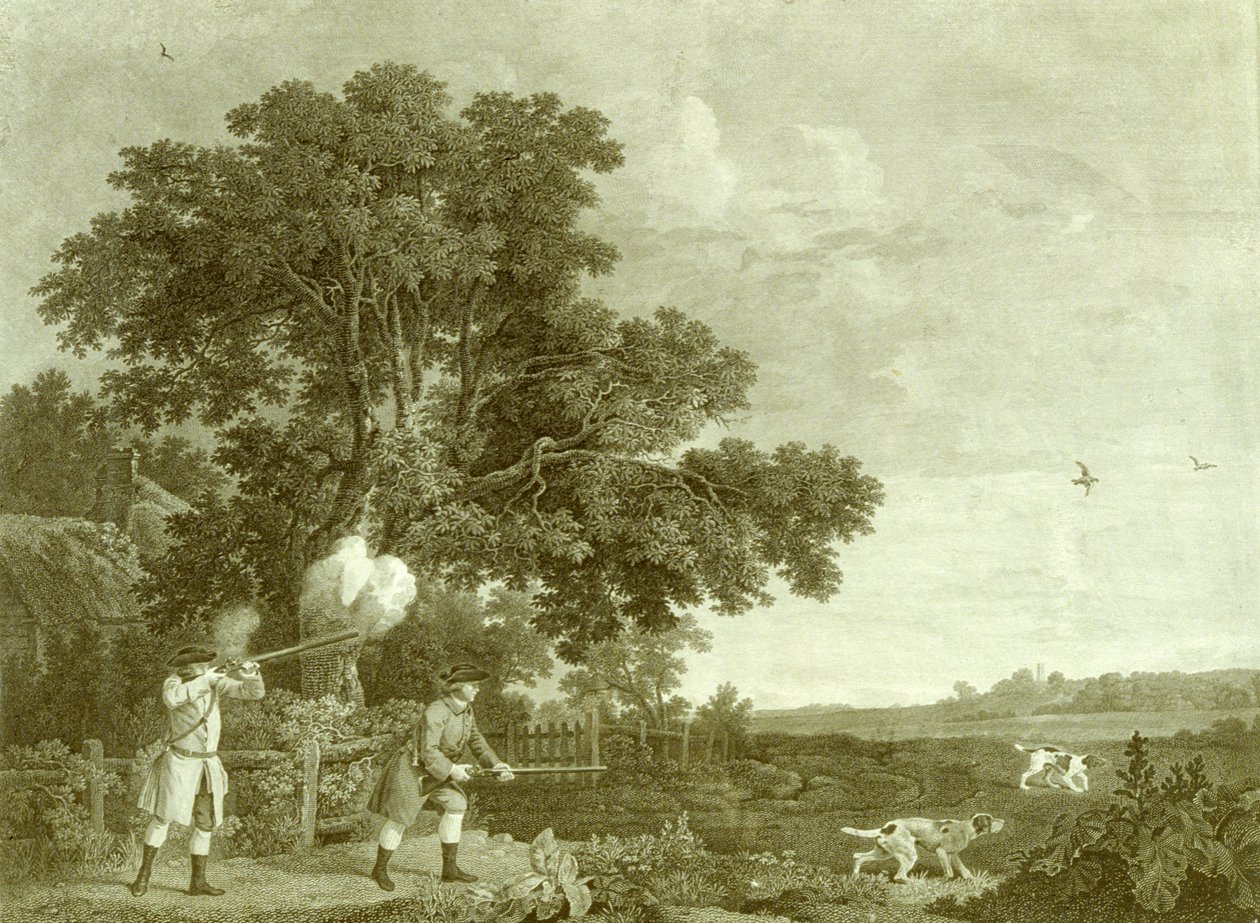 Two Gentlemen Shooting, Plate 3 by George (after) Stubbs