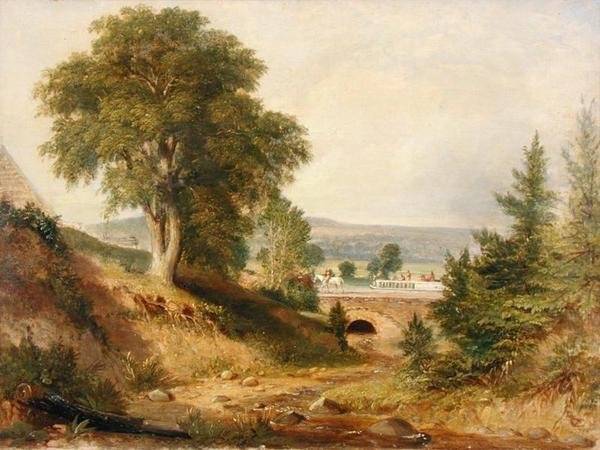 Canal Aqueduct Crossing a Stream, c.1840-49 by George (attr.) Harvey