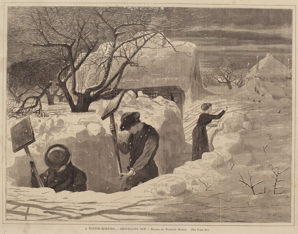 A Winter Morning, Shovelling Out by George A. Avery